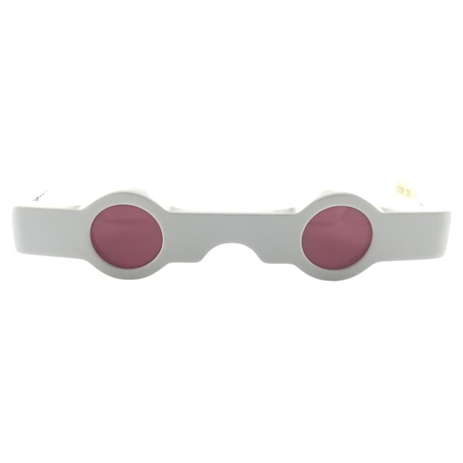 New Vintage Alain Mikli Am 89 0155 102 White Ultra Rare 1988 Sunglasses France For Sale