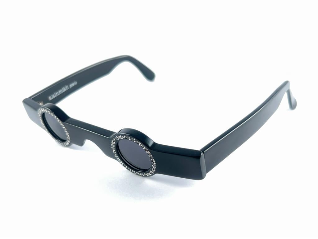 Women's or Men's New Vintage Alain Mikli Am 89 0155 Black Ultra Rare 1988 Sunglasses France For Sale