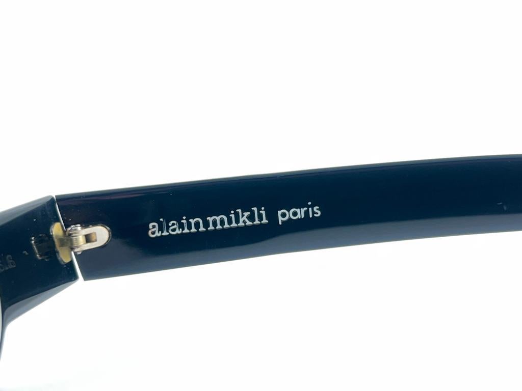New Vintage Alain Mikli Am 89 0155 Black Ultra Rare 1988 Sunglasses France For Sale 5