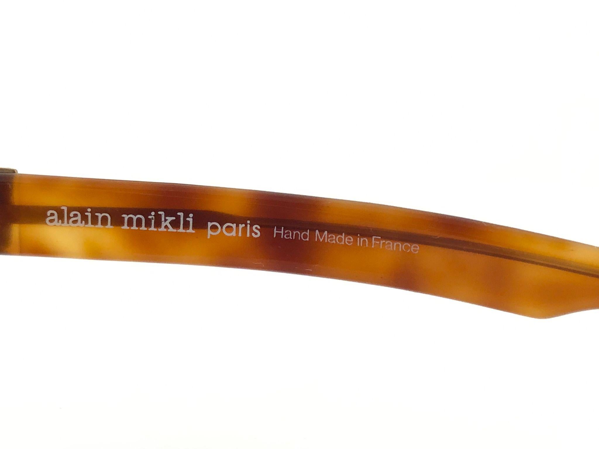 Neu Vintage Alain Mikli AM89 629008 Gold & Schildpatt Frankreich Sonnenbrille 1980er im Angebot 3