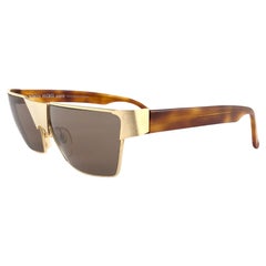 New Vintage Alain Mikli AM89 629008 Gold & Tortoise France Sunglasses 1980's