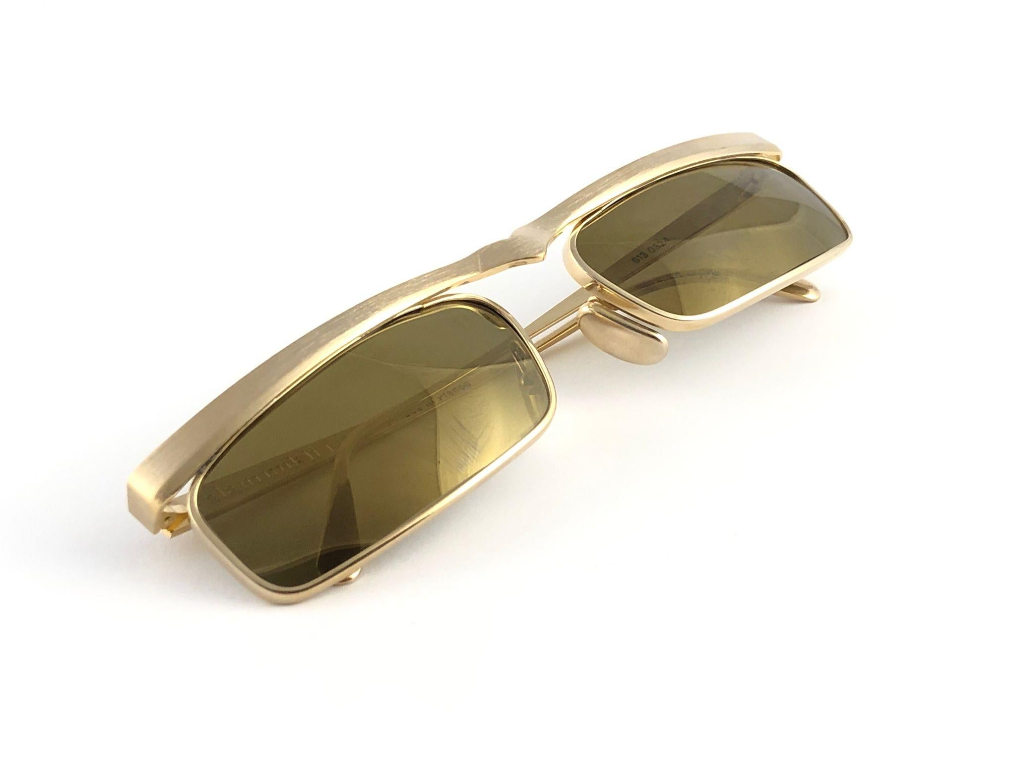 New Vintage Alain Mikli Matte Brushed Gold 613 Made in France Sunglasses 1980's 3