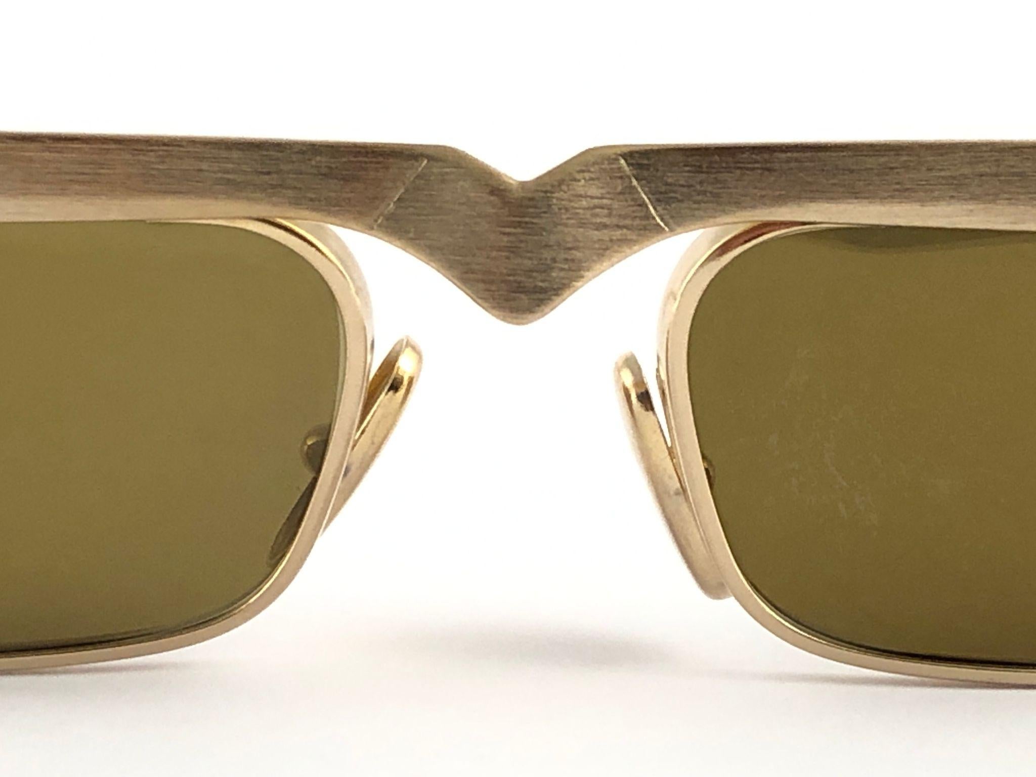 New Vintage Alain Mikli Matte Brushed Gold 613 Made in France Sunglasses 1980's 2