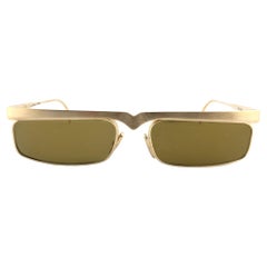 New Vintage Alain Mikli Matte Brushed Gold 613 Made in France Sunglasses 1980's