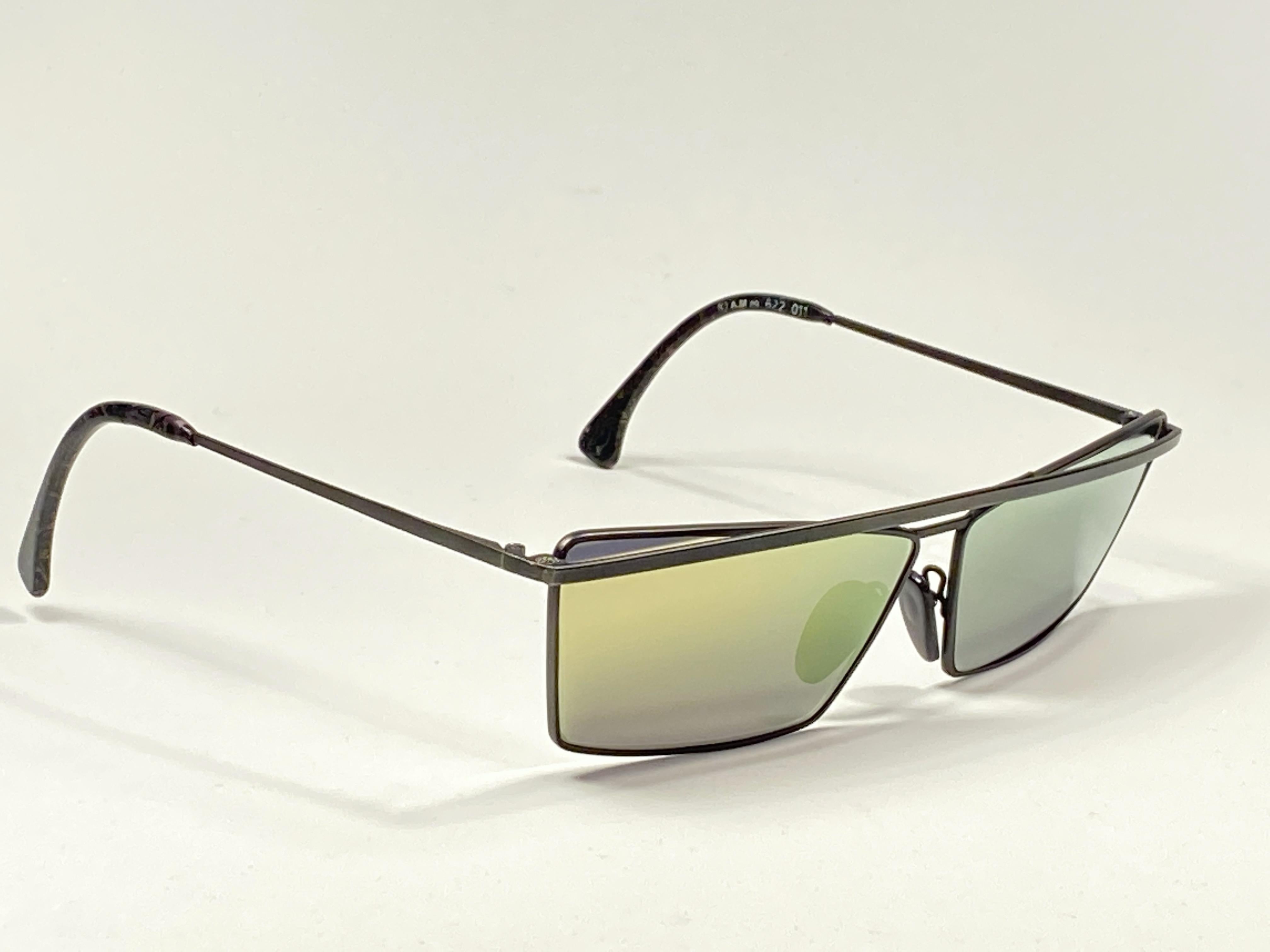 New Vintage Alain Mikli Black Matte AM89 622 Made in France Sunglasses 1980's For Sale 2