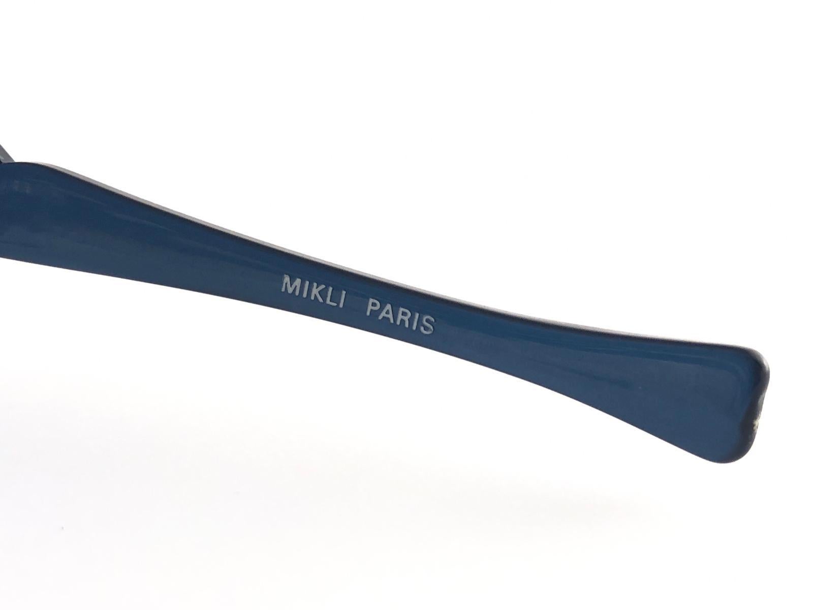 New Vintage Alain Mikli Blue Swans Prototype France Sunglasses 1980's For Sale 2
