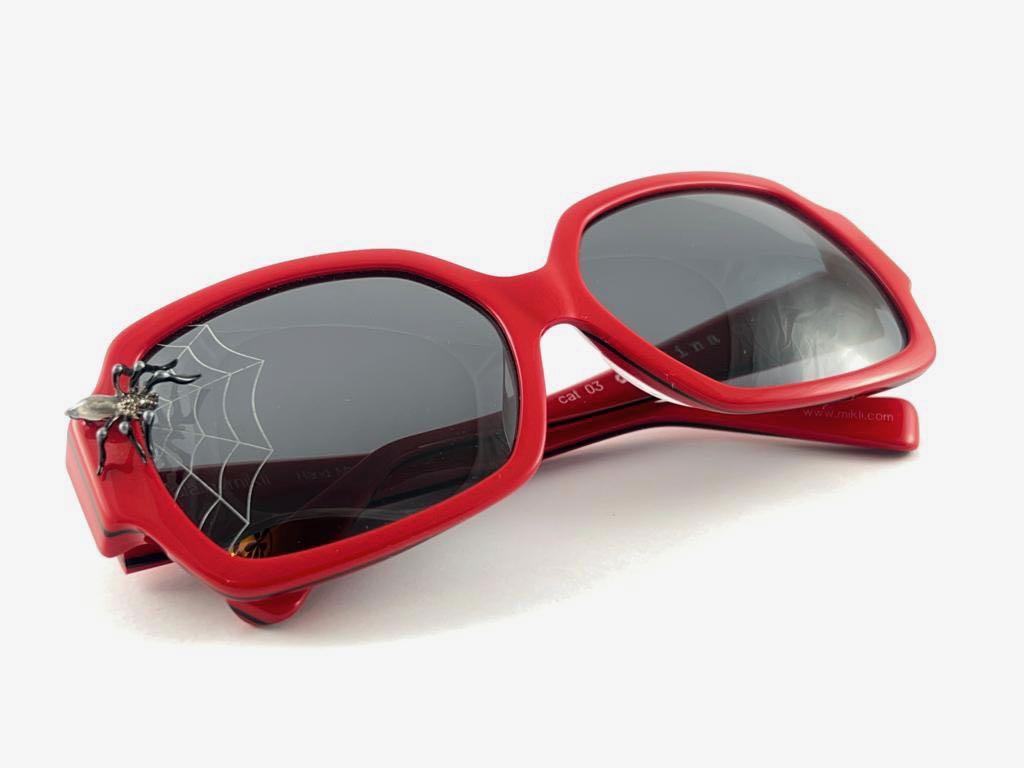 New Vintage Alain Mikli DELFINA DL0901 Red Arachne Sunglasses 2009 For Sale 6