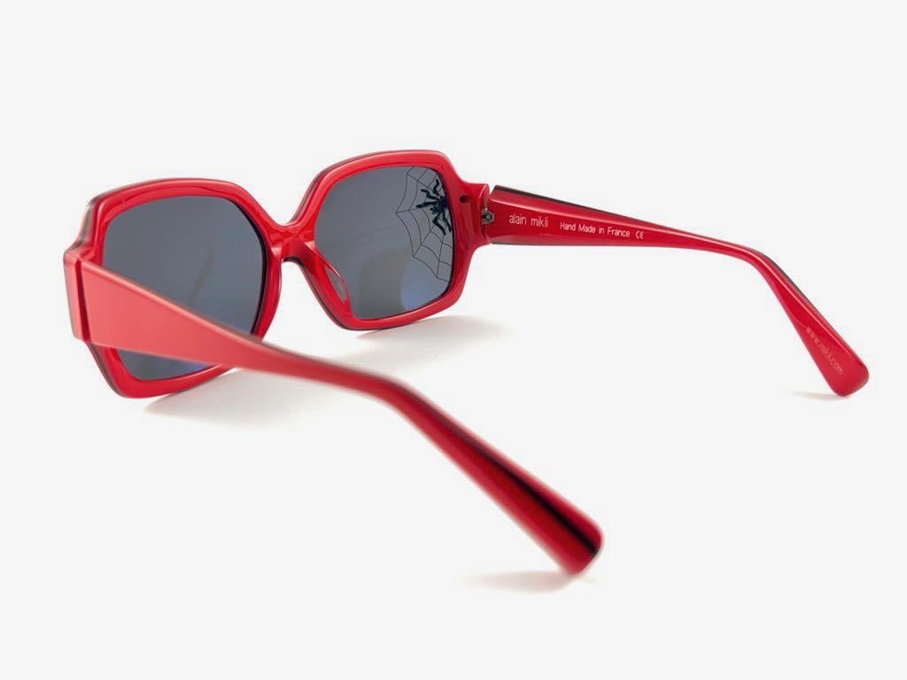 Brown New Vintage Alain Mikli DELFINA DL0901 Red Arachne Sunglasses 2009 For Sale