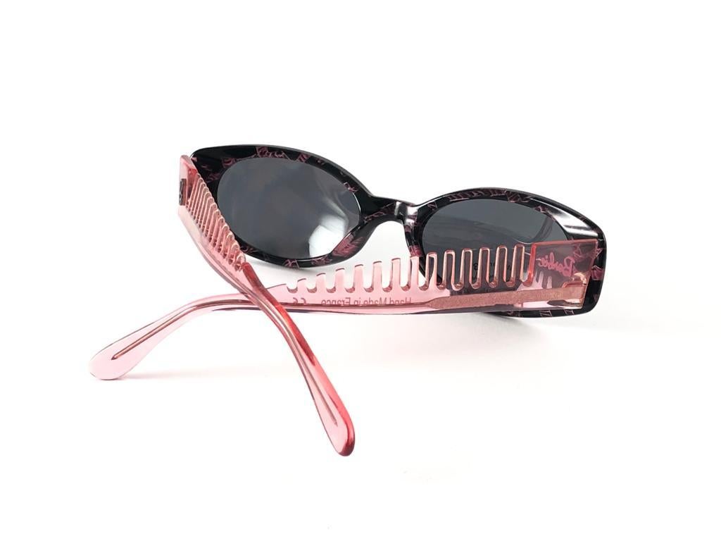 New Vintage Alain Mikli for Barbie Black & Pink 404 France Sunglasses 1980's For Sale 4