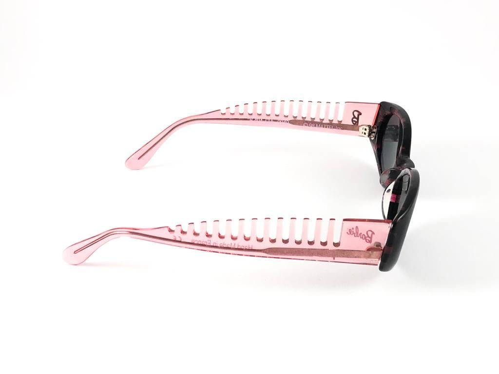 New Vintage Alain Mikli for Barbie Black & Pink 404 France Sunglasses 1980's For Sale 1