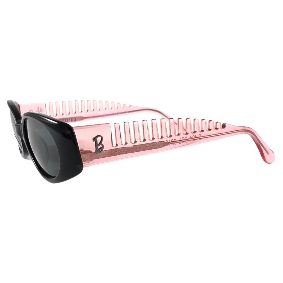 New Vintage Alain Mikli for Barbie Black & Pink 404 France Sunglasses 1980's For Sale