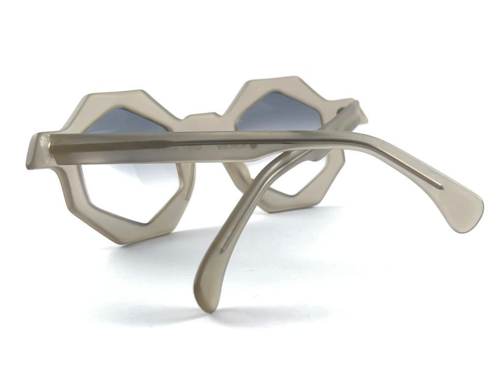 New Vintage Alain Mikli  Hexagonal Light Blue Gradient  Sunglasses 80'S France 7