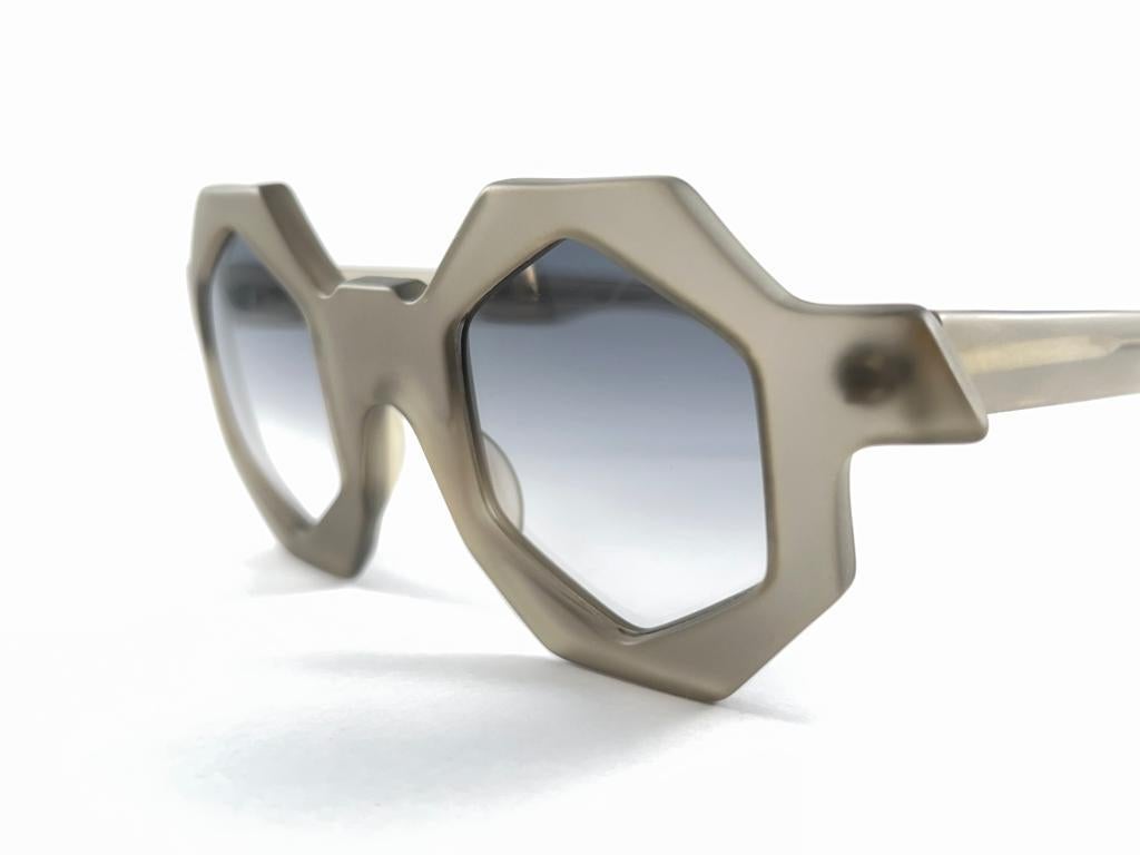 New Vintage Alain Mikli  Hexagonal Light Blue Gradient  Sunglasses 80'S France 1