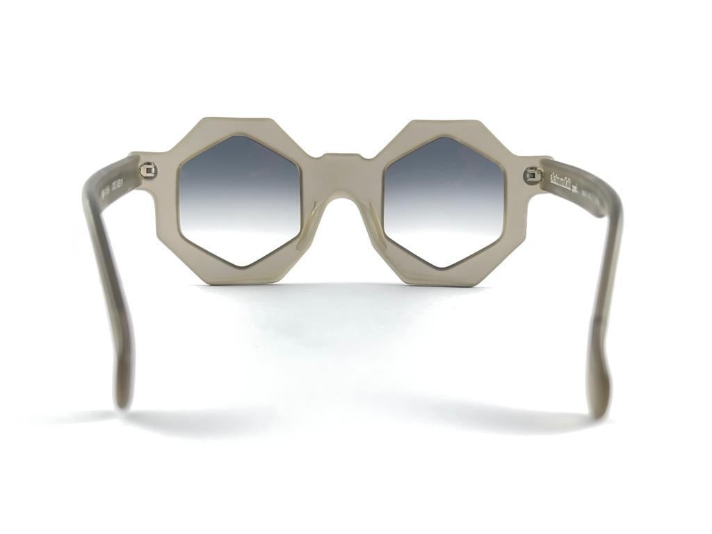New Vintage Alain Mikli  Hexagonal Light Blue Gradient  Sunglasses 80'S France 3
