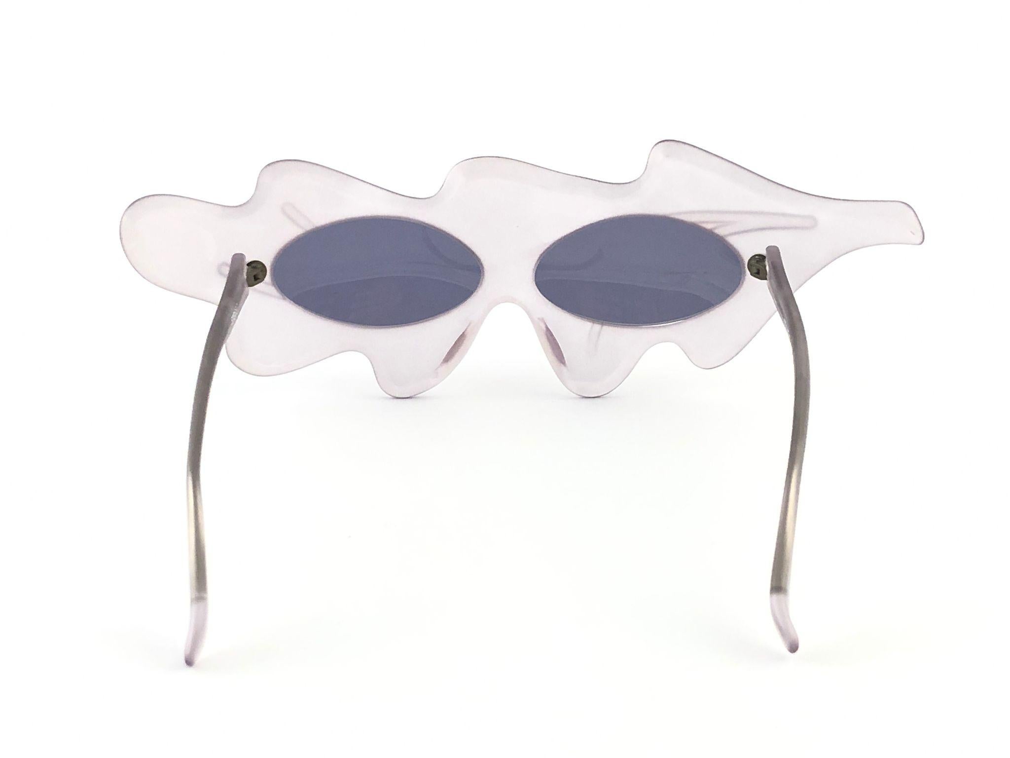 New Vintage Alain Mikli Light Grey Made in France Sunglasses 1980's For Sale 4