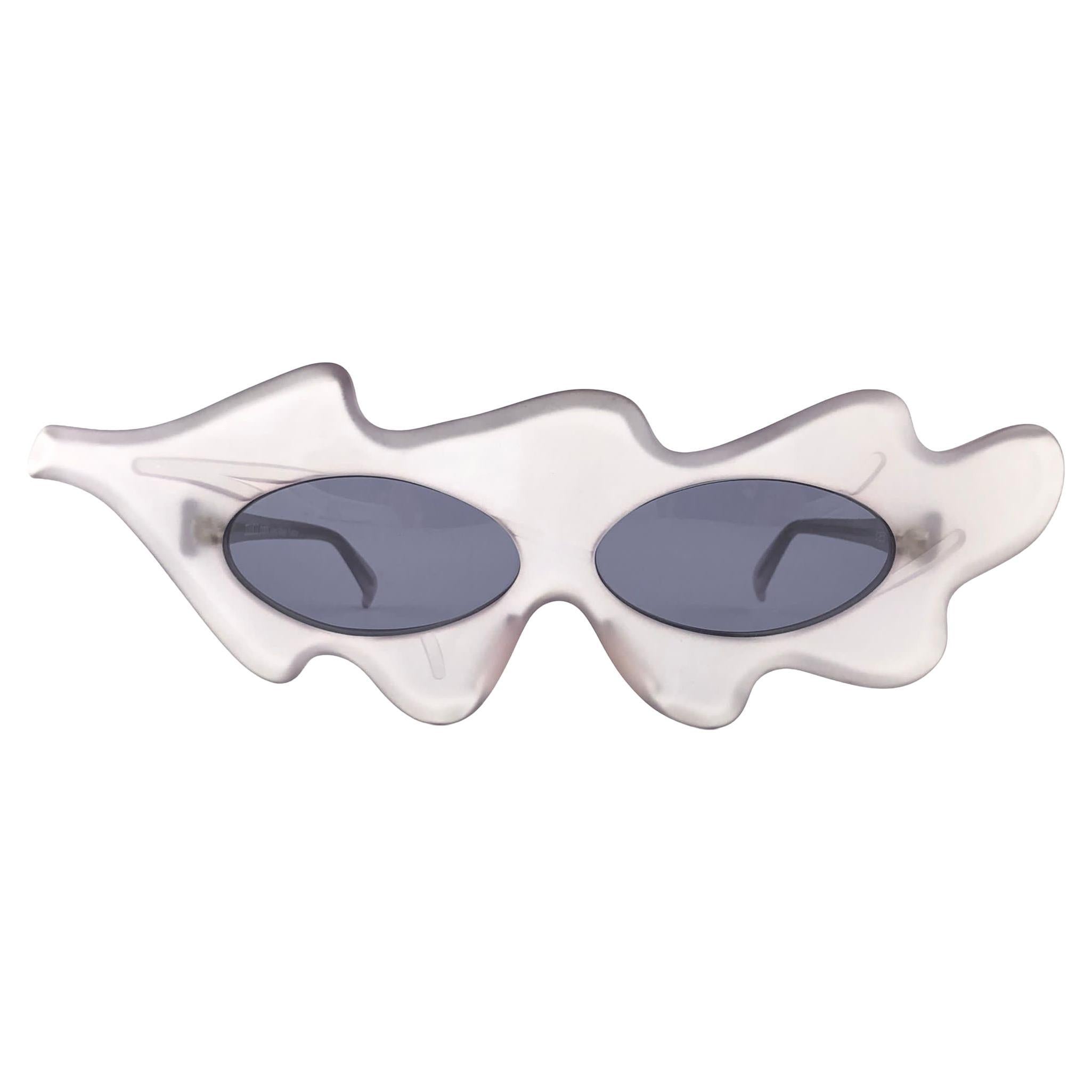 New Vintage Alain Mikli Light Grey Made in France Sunglasses 1980's For Sale