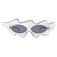 New Vintage Alain Mikli Light Grey Made in France Sunglasses 1980's