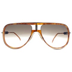 Neu, Vintage Alitalia, übergroße Schildpatt & Gold, 1990 Italienische Sonnenbrille