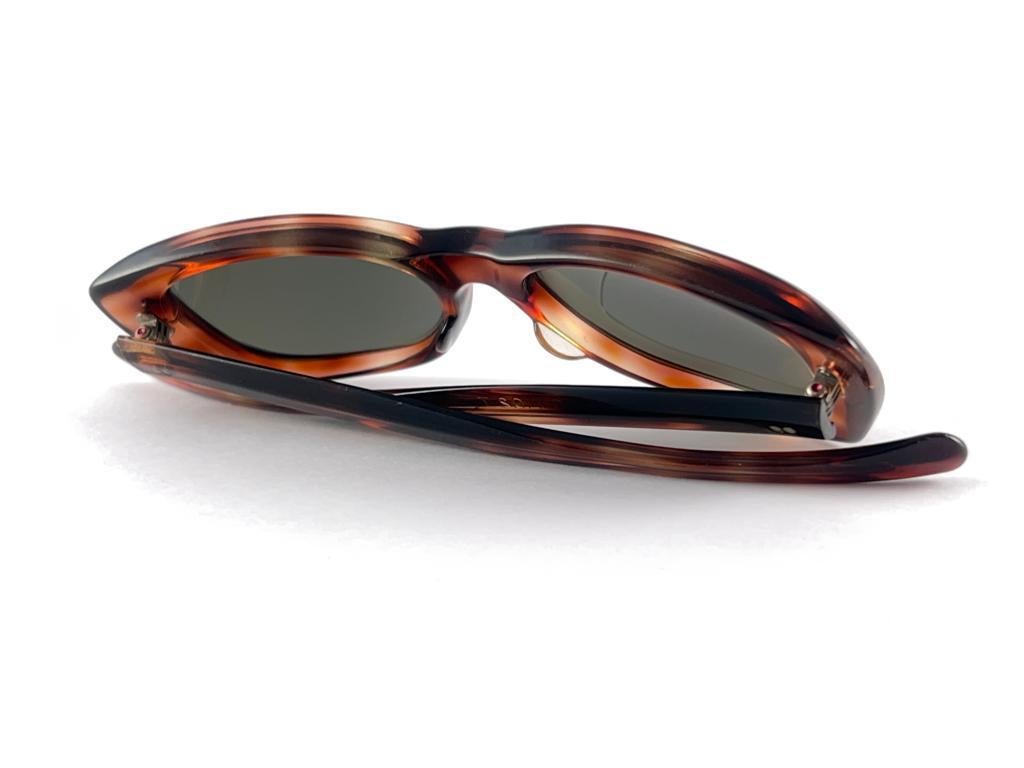New Vintage American Optical Midcentury Tortoise Sunglasses 60's Made In Usa en vente 6