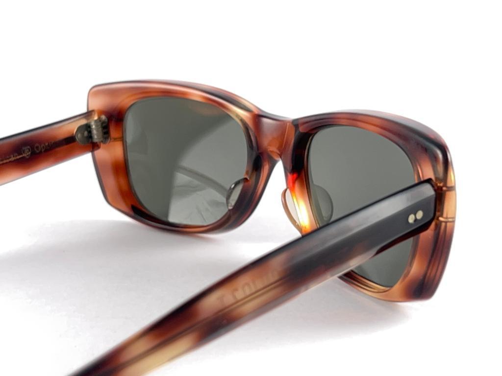 New Vintage American Optical Midcentury Tortoise Sunglasses 60's Made In Usa en vente 1
