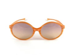 New Vintage American Optical " Sundew " Oval Orange Sunglasses 70'S Made in Usa