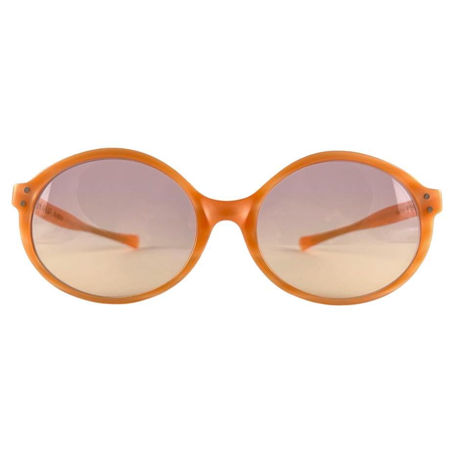 New Vintage American Optical " Sundew " Oval Orange Sunglasses 70'S Made in Usa  For Sale