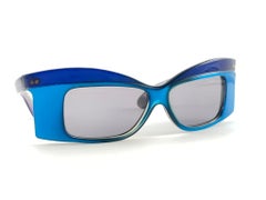 New Vintage Anglo American Cobalt Blue Wrap 3 Sunglasses 1980
