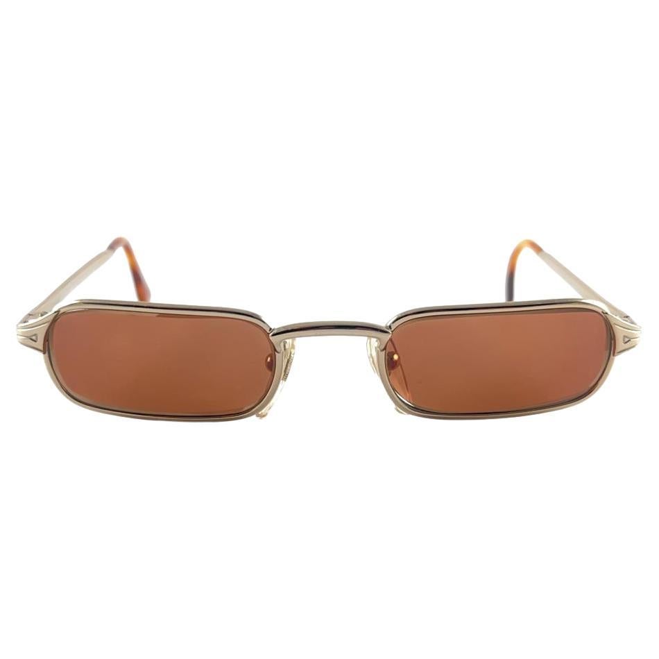 Nouveau - Vintage - Anglo-américain - Oeil de bœuf " Alta "  Lunettes de soleil rectangulaires Italy 90's en vente