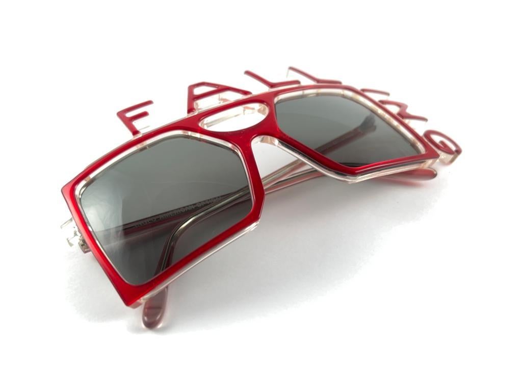 New Vintage Anglo American Eyewear Cobalt Red Mod 101 Falling La 1 Sunglasses 5