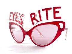 New Vintage Anglo American Eyewear " EYES RITE "  Rubi Red Sunglasses