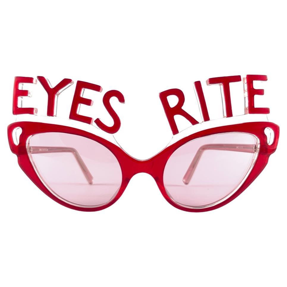 New Vintage Anglo American Eyewear " EYES RITE "  Rubi Red Sunglasses For Sale