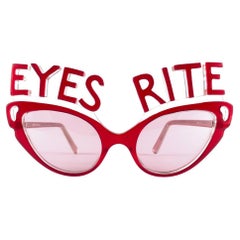 New Vintage Anglo American Eyewear " EYES RITE "  Rubi Red Sunglasses