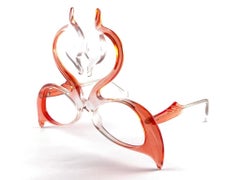 New Vintage Anglo American Eyewear "FLAMINGOS " Translucent Red 70's Sunglasses