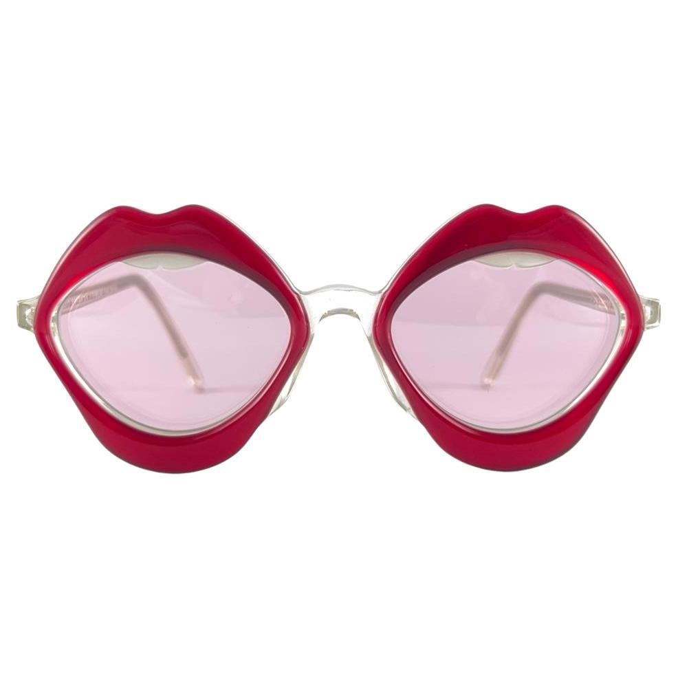 New Vintage Anglo American Eyewear " LIPS "  Rubi Red Sunglasses For Sale