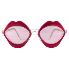 New Vintage Anglo American Eyewear " LIPS "  Rubi Red Sunglasses