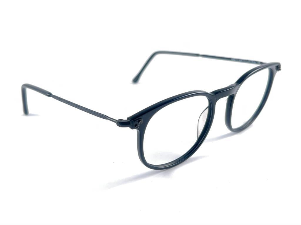 Women's or Men's New Vintage Anglo American Eyewear Rialto Rx Black Oval Made In England For Sale