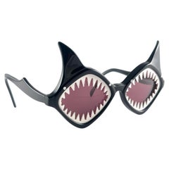 New Vintage Anglo American Eyewear " SHARKS " Black 1970's Sunglasses