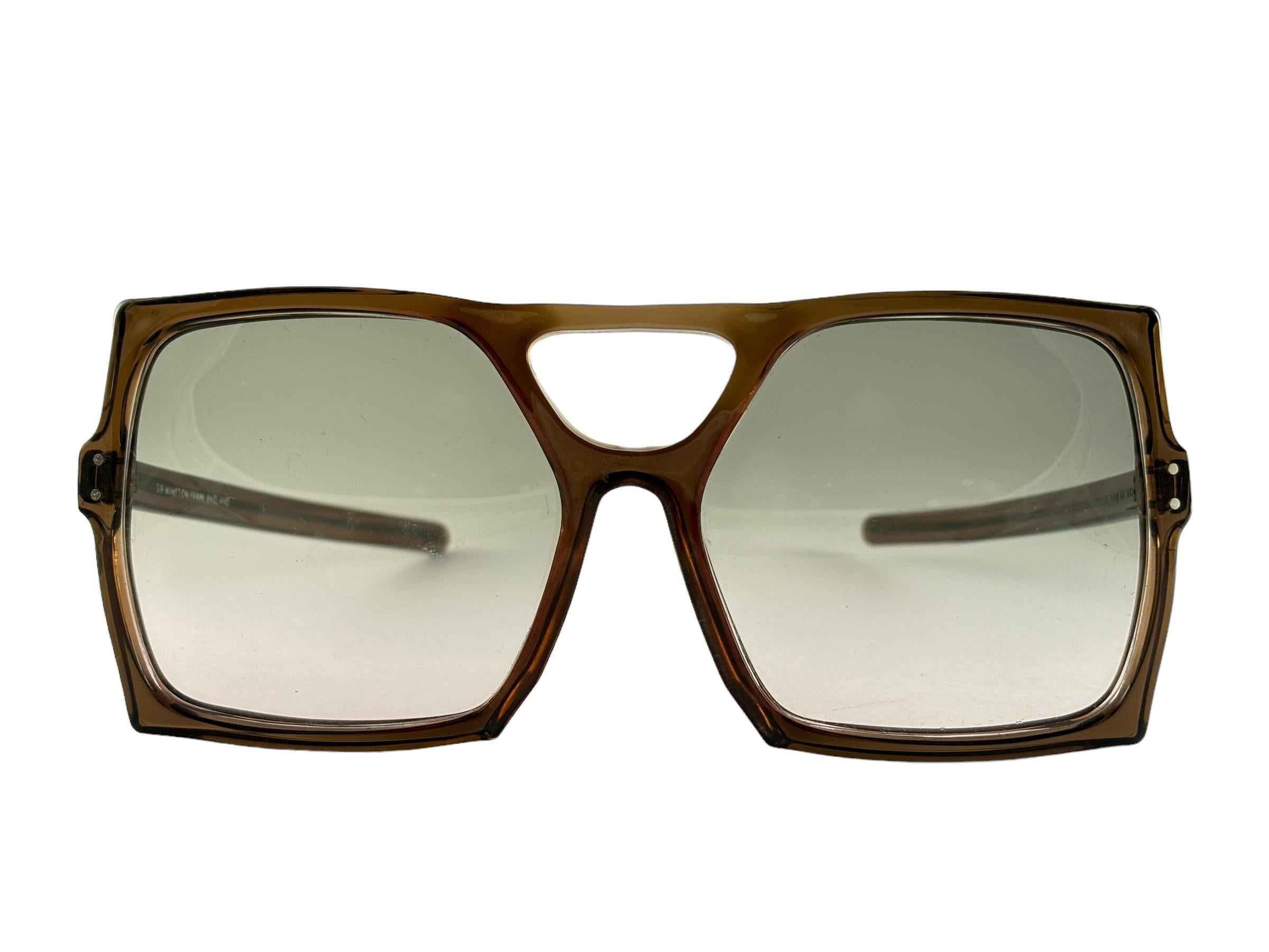 New Vintage Anglo American For Sir Winston Brown Mask Sunglasses 1980 5