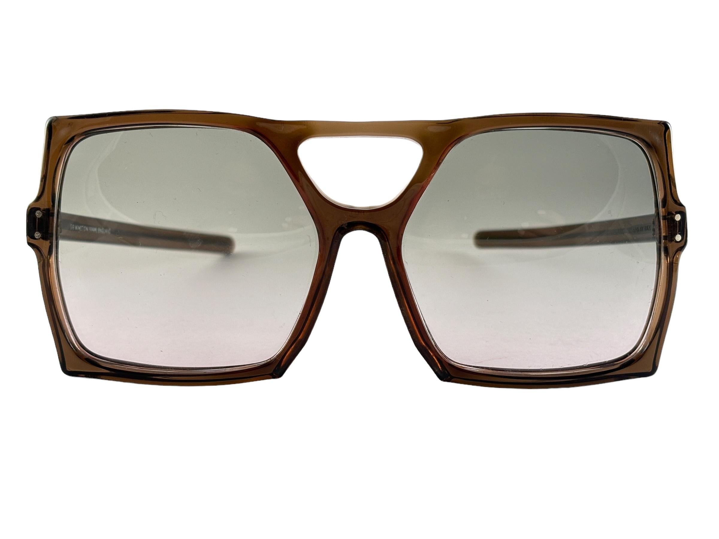 New Vintage Anglo American For Sir Winston Brown Mask Sunglasses 1980 Neuf à Baleares, Baleares