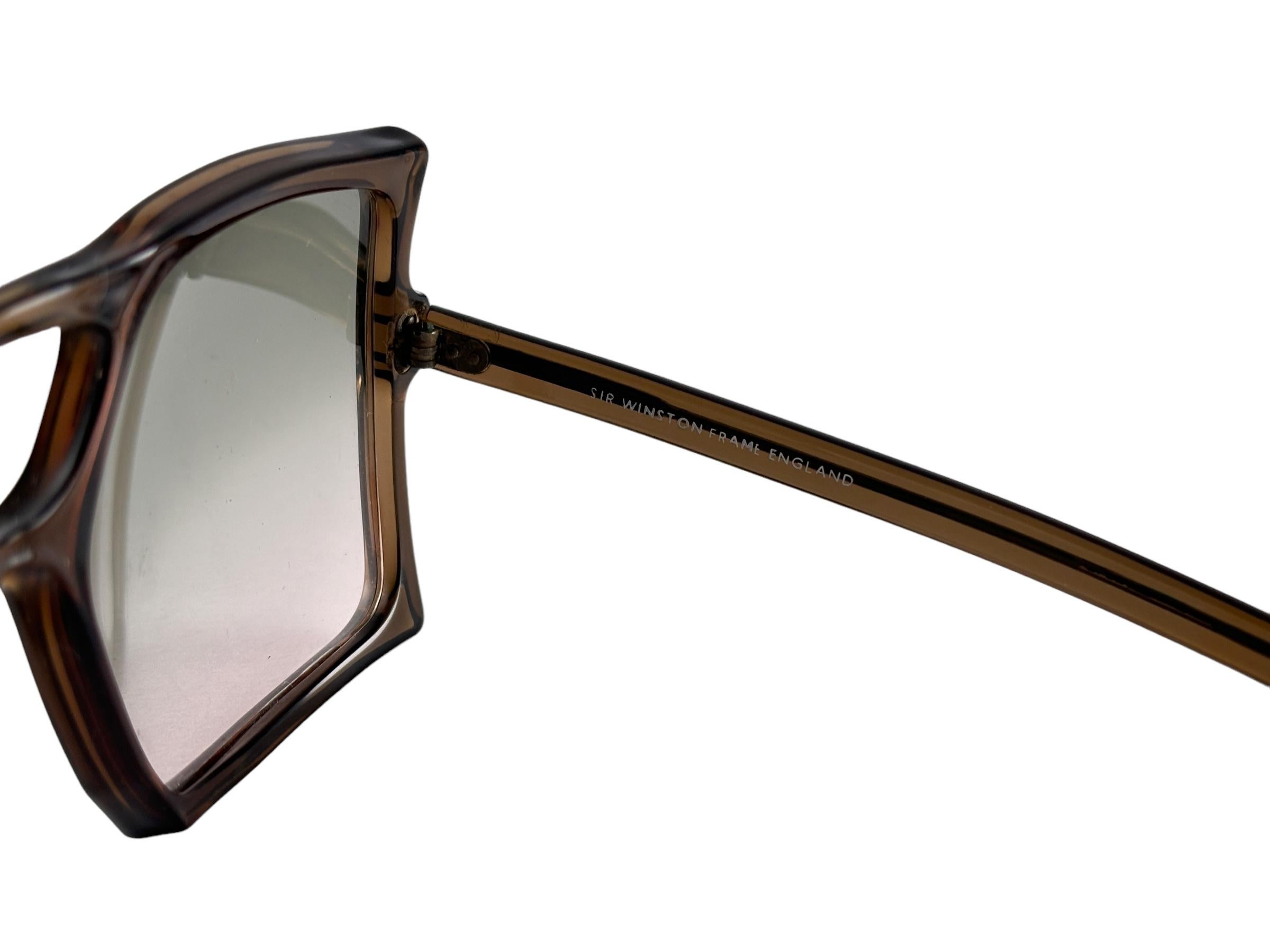 New Vintage Anglo American For Sir Winston Brown Mask Sunglasses 1980 2