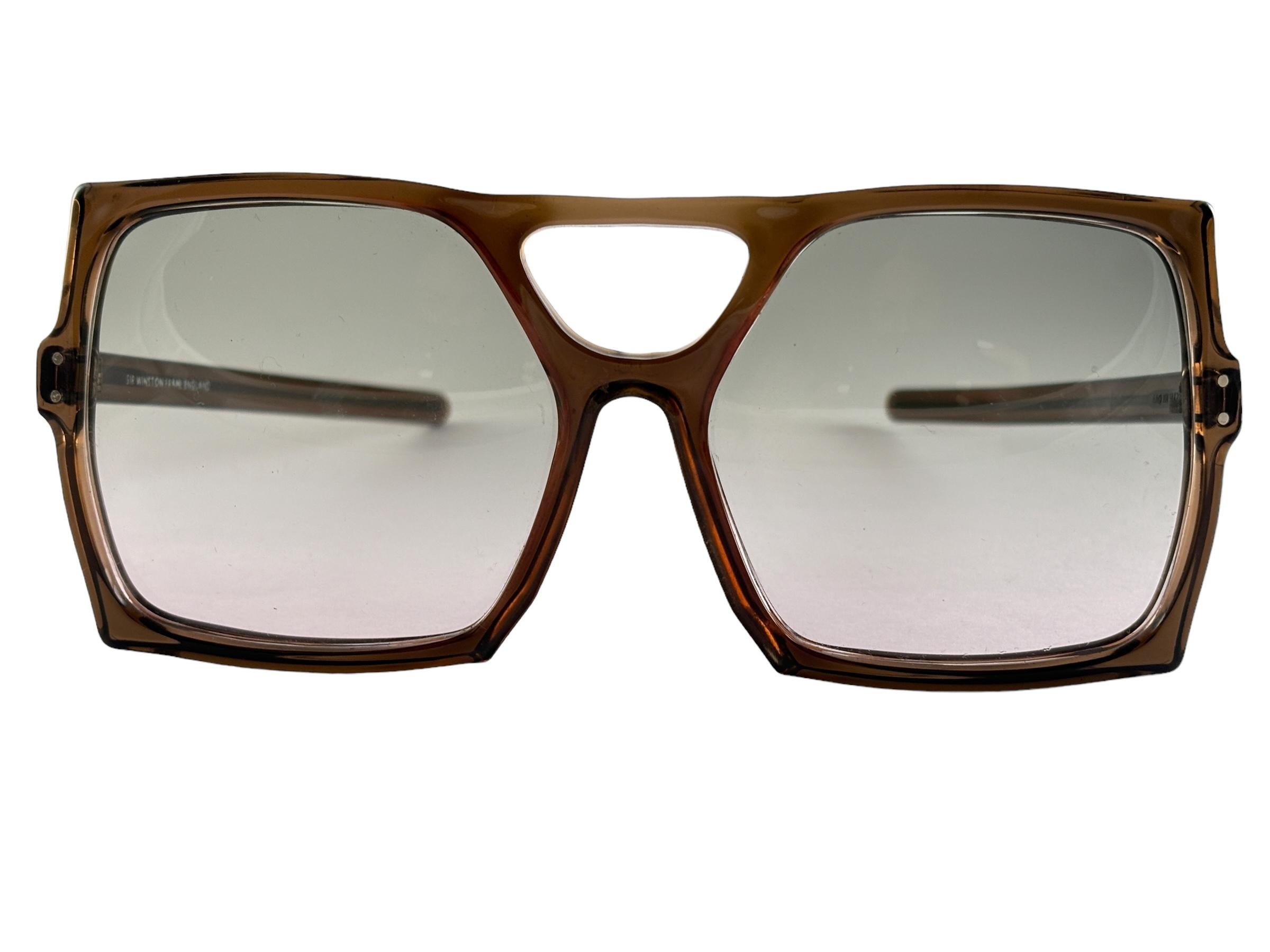 New Vintage Anglo American For Sir Winston Brown Mask Sunglasses 1980 3