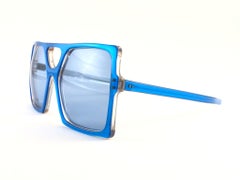 New Vintage Anglo American For Sir Winston Electric Blue Mask Sunglasses 1980