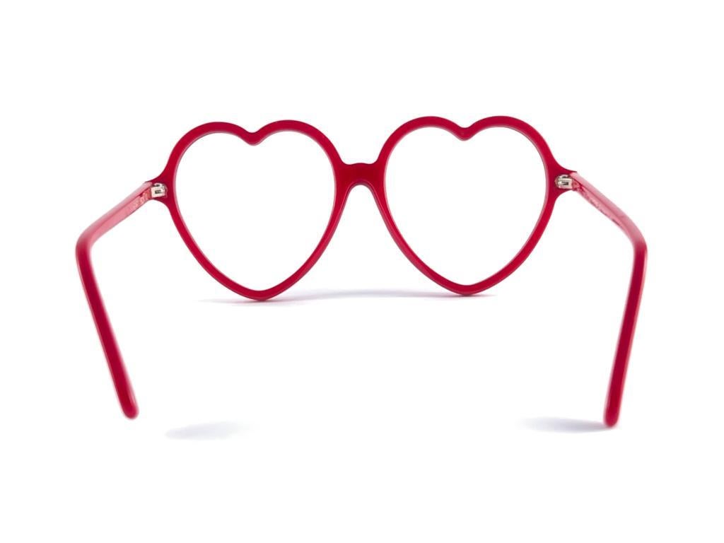 New Vintage Anglo American Hearts Candy Red Rx Sunglasses 1980's England For Sale 2