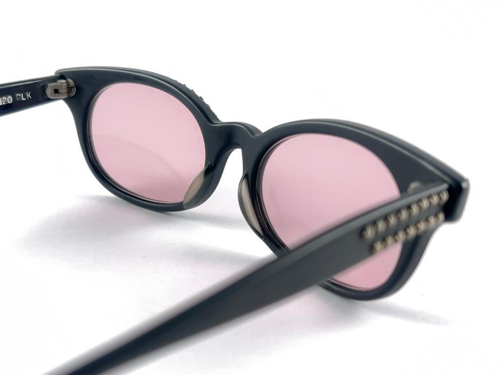 Nuevo Vintage Anglo American Miami Studs Negro Mate Gafas de sol 80's Inglaterra en venta 6