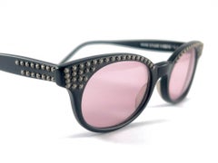 New Vintage Anglo American Miami Studs Black Mate Sunglasses 80's England