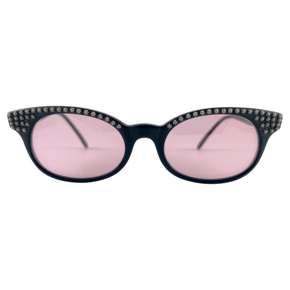 Nouvelles lunettes de soleil vintage anglo-américaines Miami mates noires, années 80 en vente