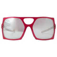 New Vintage Anglo American Mod 101 Red Oversized Mask Sunglasses 1980