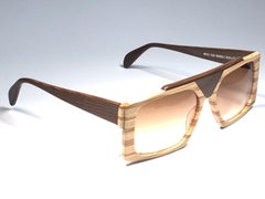 New Vintage Anglo American Optical Wood Mask Sunglasses 1980