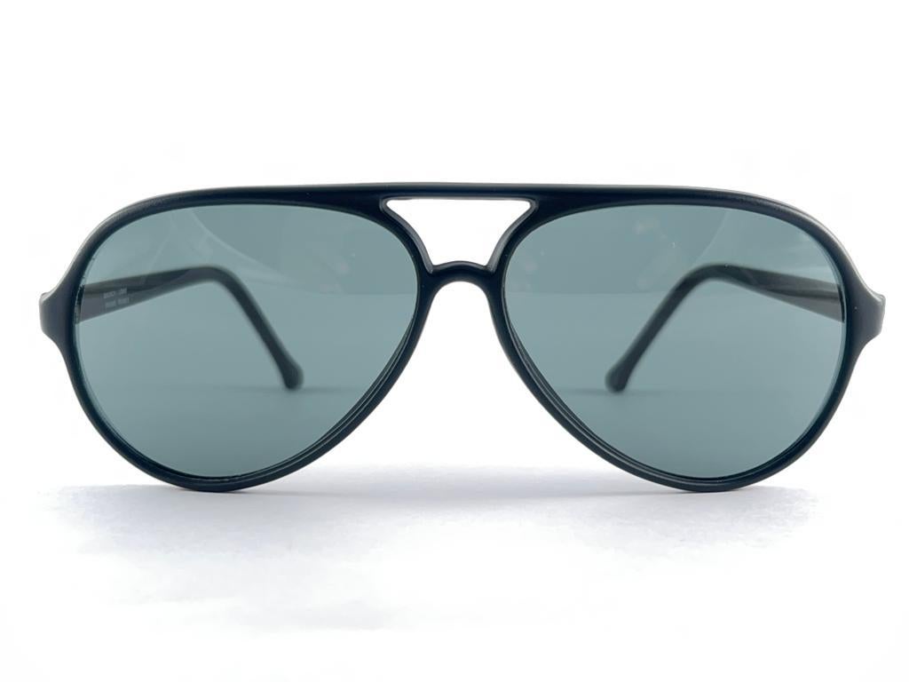 Neue Vintage Bausch & Lomb Sleek Mate Schwarz Grau Linsen B&L Sonnenbrillen Frankreich im Angebot 6