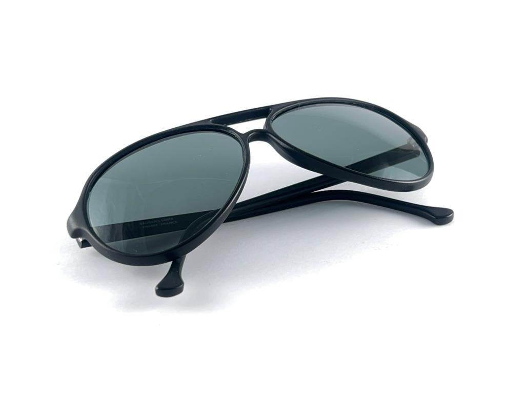 Neue Vintage Bausch & Lomb Sleek Mate Schwarz Grau Linsen B&L Sonnenbrillen Frankreich im Angebot 5